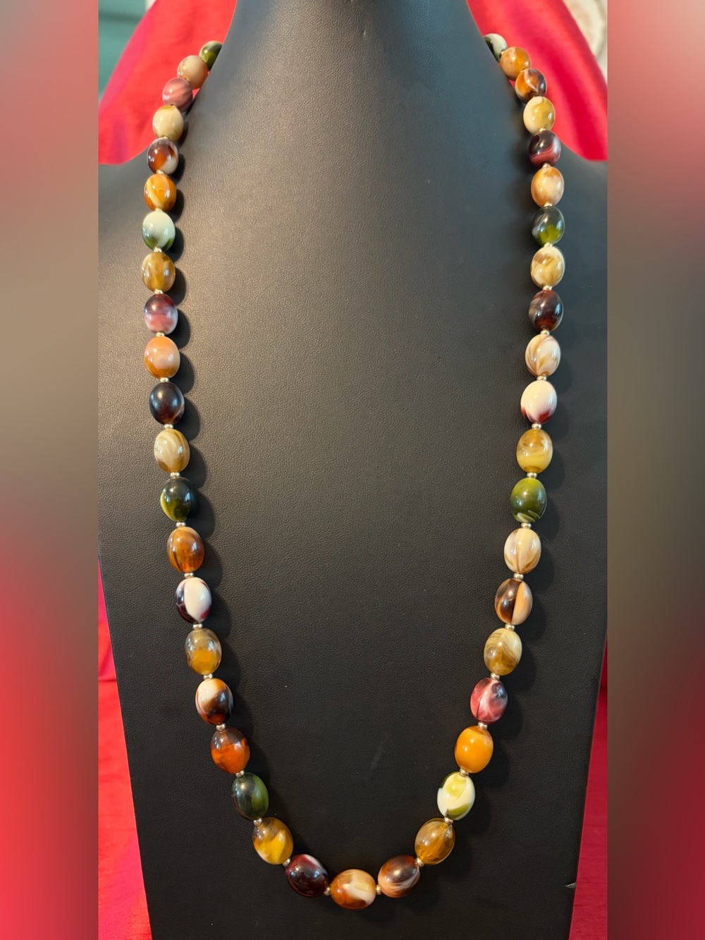 Vintage Multicolor Lucite Bead Necklace - Elegant Women’s Jewelry